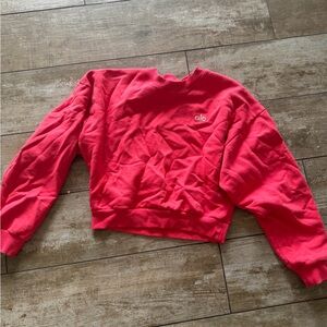 ALO Yoga Bright Red Cropped Sweatshirt